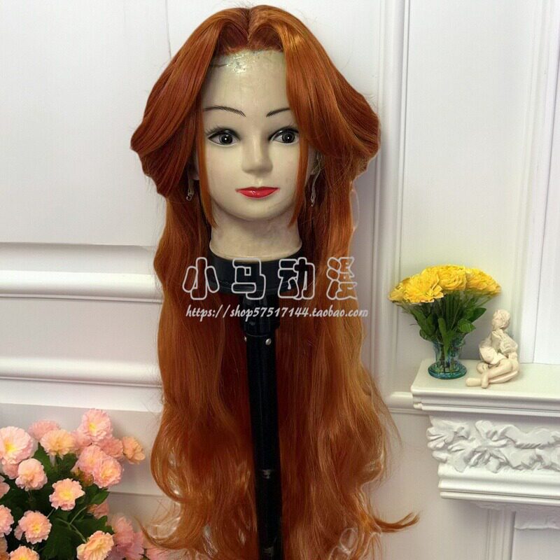 恶魔城丽诺尔 橘色微卷 公主 cosplay 假发 高温丝cosplay 假发