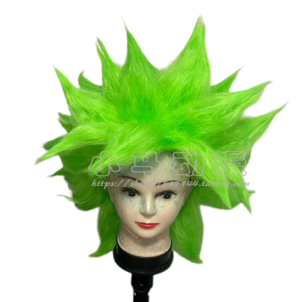 龙珠传说 赛亚人布罗利 cosplay假发定制 草绿色蓬松短发