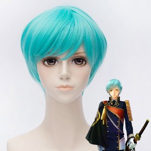 刀剑乱舞 一期一振 天蓝色 短发 cosplay假发