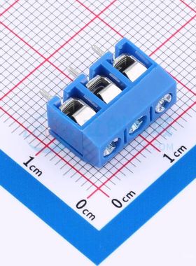 ZX-DG01V-5.0-3P5螺钉式接线端子5mm 1x3P直插蓝色