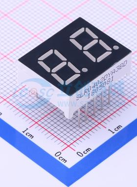 2位0.4英寸黄色共阳极LED数码管SLR0402DYA3BD可开票