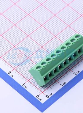 JL102-35009G01螺钉式接线端子3.5mm 1x9P直插绿色