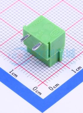 PA002-2P螺钉式接线端子5mm 1x2P弯插绿色