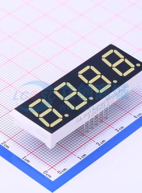 4位0.52英寸白色数码管 共阴极LED数码管SLR0524DWC1BD可开票