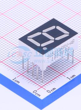 1位0.52英寸红色数码管 共阳极LED数码管S0521ARRW-AB可开票