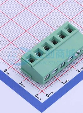JL500-50006G01螺钉式接线端子5mm 1x6P直插绿色