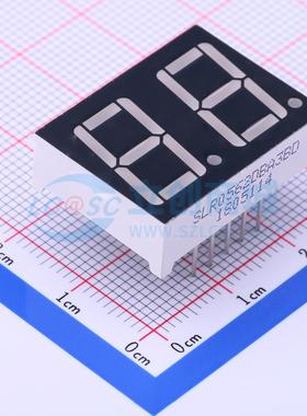 2位0.56英寸蓝色数码管 共阳极LED数码管SLR0562DBA3BD可开票