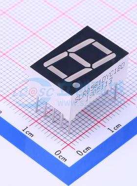 1位0.56英寸黄色数码管 共阴极LED数码管SLR0561DYC1BD可开票