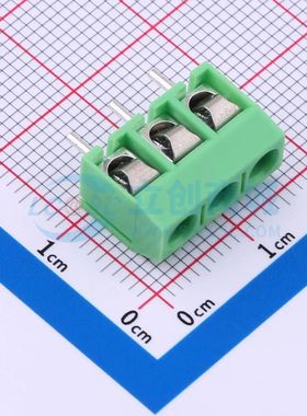 MX301-5.0-03P-GN01-Cu-Y-A螺钉式接线端子5mm 1x3P直插绿色