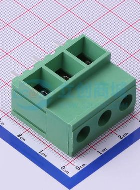 DG135T-10.16-03P-14-00A(H)螺钉式接线端子10.16mm 1x3P直插绿色