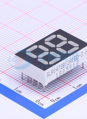 2位0.47英寸黄色数码管 共阳极LED数码管SLR0472BY2A1BD-3.8可开