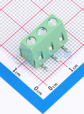 DG127R-5.08-03P-14-00A(H)螺钉式接线端子5.08mm 1x3P弯插绿色