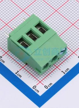 DG129-5.08-03P-14-100A(H)螺钉式接线端子5.08mm 1x3P直插绿色