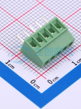 MX128-2.54-05P-GN01-Cu-Y-A螺钉式接线端子2.54mm 1x5P直插绿色