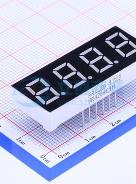 4位0.4英寸红色数码管 共阴极LED数码管SR420401N可开票