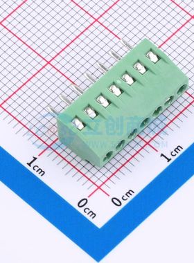 ZX-DG28L-2.54-7P螺钉式接线端子2.54mm 1x7P直插绿色
