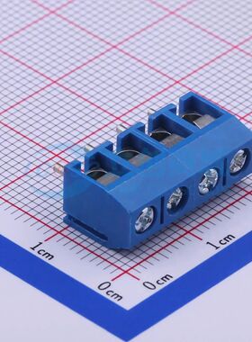 JL301-50004U02螺钉式接线端子5mm 1x4P直插蓝色