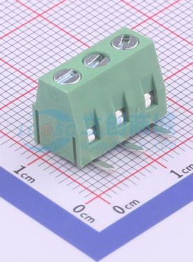 DG127R-5.0-03P-14-00A(H)螺钉式接线端子5mm 1x3P弯插绿色