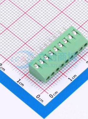 BX-DG28L-2.54-9P螺钉式接线端子2.54mm 1x9P直插绿色
