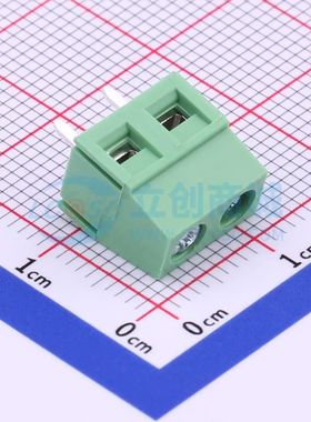 DG127-5.08-02P-14-02A(H)螺钉式接线端子5.08mm 1x2P直插绿色