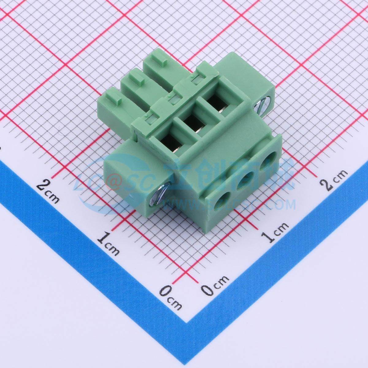 插拔式接线端子DB2EKAM-3.81-3P-GN-S P=3.81mm可开票