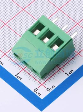 MX129-5.08-03P-GN01-Cu-Y-A螺钉式接线端子5.08mm 1x3P直插绿色