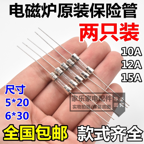 通用款电磁炉玻璃保险管丝 5*20/6*30MM 10A 15A 12A 250V 带引脚