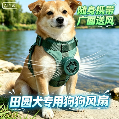 田园犬专用狗狗风扇宠物电风扇狗用夏天降温神器夏季空调扇小风扇