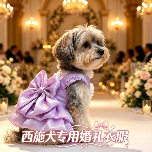 西施犬专用狗狗婚礼衣服结婚礼公主服连衣裙子小型犬参加婚礼夏季
