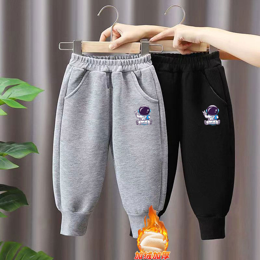 童装裤子加绒春秋款新款儿童运动裤中大男童女孩冬季休闲束脚卫裤