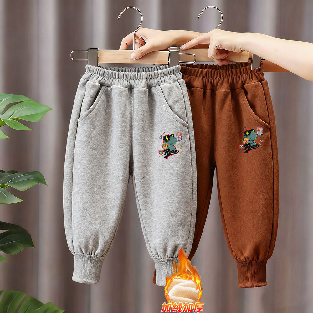 童装裤子加绒春秋款新款儿童运动裤中大男童女孩冬季休闲束脚卫裤