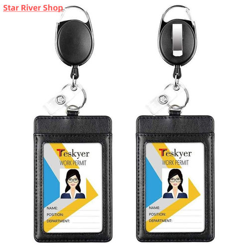 Retractable Badge Reel with Card Holder Reel Clip Key Ring