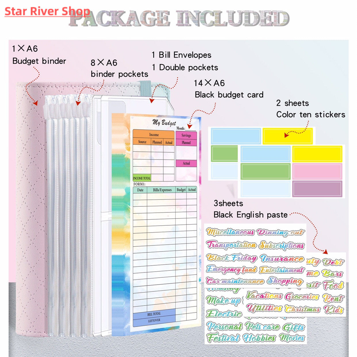 A6 GRADIENT MACARON BINDER HAND LEDGER NOTEBOOK LEATHER PU