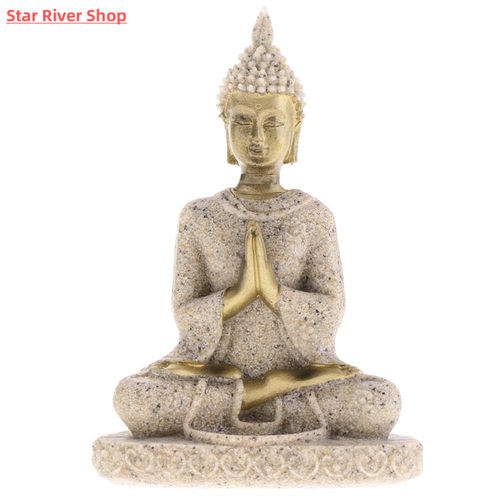 MagiDeal The Sandstone Meditation Buddha Statue Sculpture