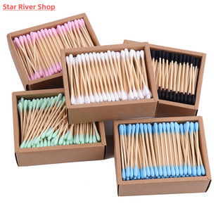 Head Double Box Sticks Swab Bamboo Cotton 200PCS