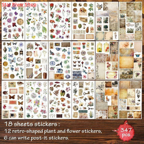 decorative paper scrapbook diy material vintage sticker set