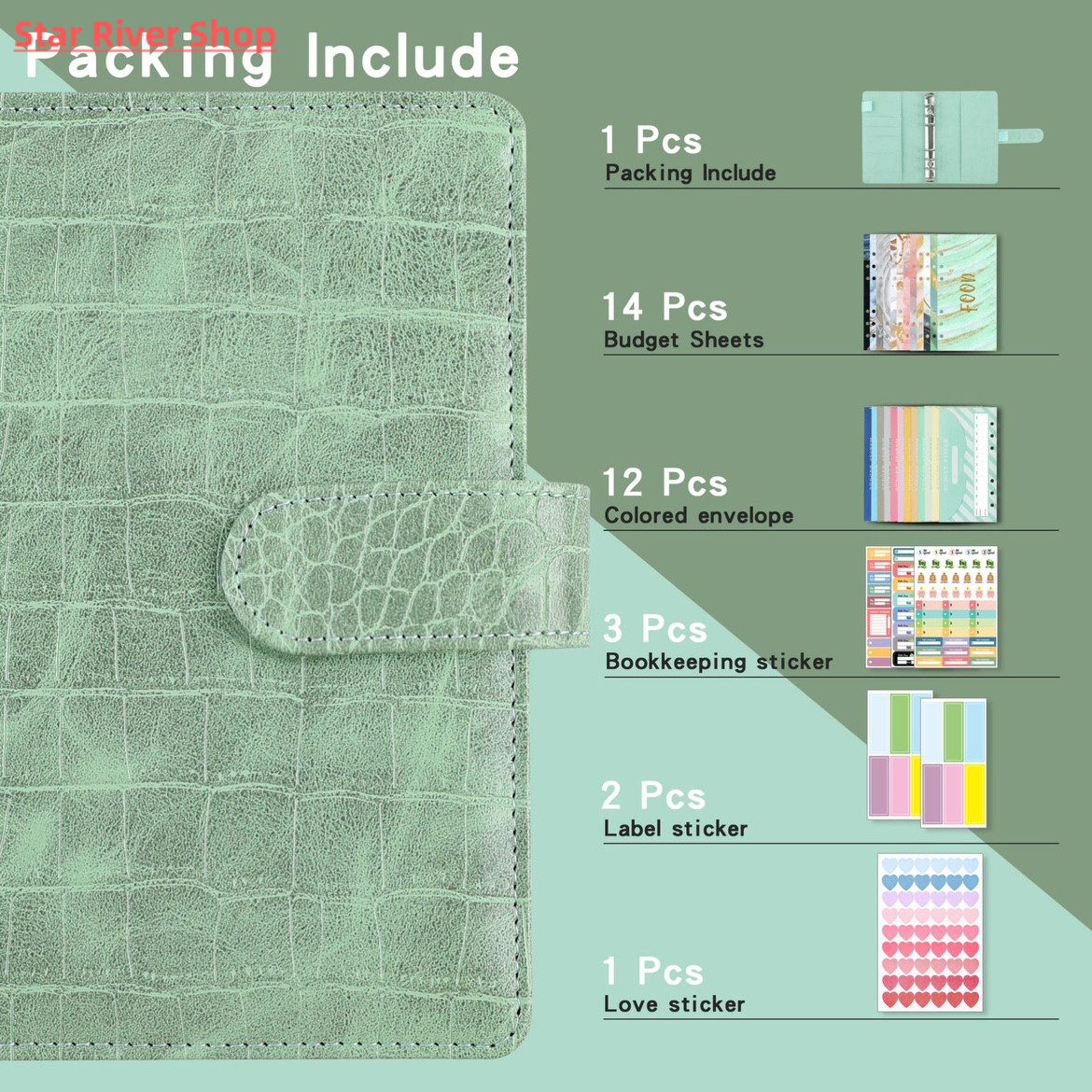 A6 PU BUDGET THIS CASH ENVELOPE STORAGE BAG BINDER PLAN BOOK