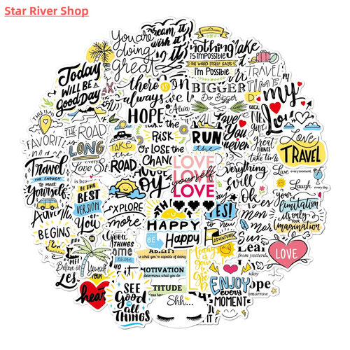 150pieces of English inspirational letter waterproof sticker