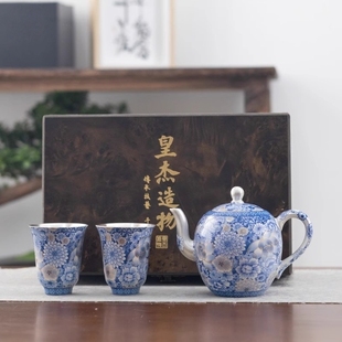 周鸿杰鎏银青花美人壶家用陶瓷功夫茶具泡茶壶茶杯高档套装99银壶