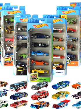 Hotwheels风火轮合金小跑车轨赛道火柴盒仿真汽车模型五连包玩具5