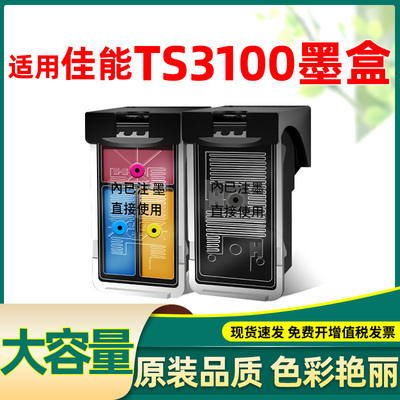 适用佳能ts3100墨盒3100 canon原装打印机专用墨盒连供黑色彩色