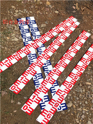 铝合金烤漆水位尺白底红字白底蓝字100*8cm测量水尺片白底黑字