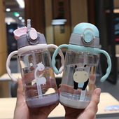 儿童水杯喝水杯宝宝学饮杯吸管杯婴儿夏季 防呛外出带手柄杯子水壶