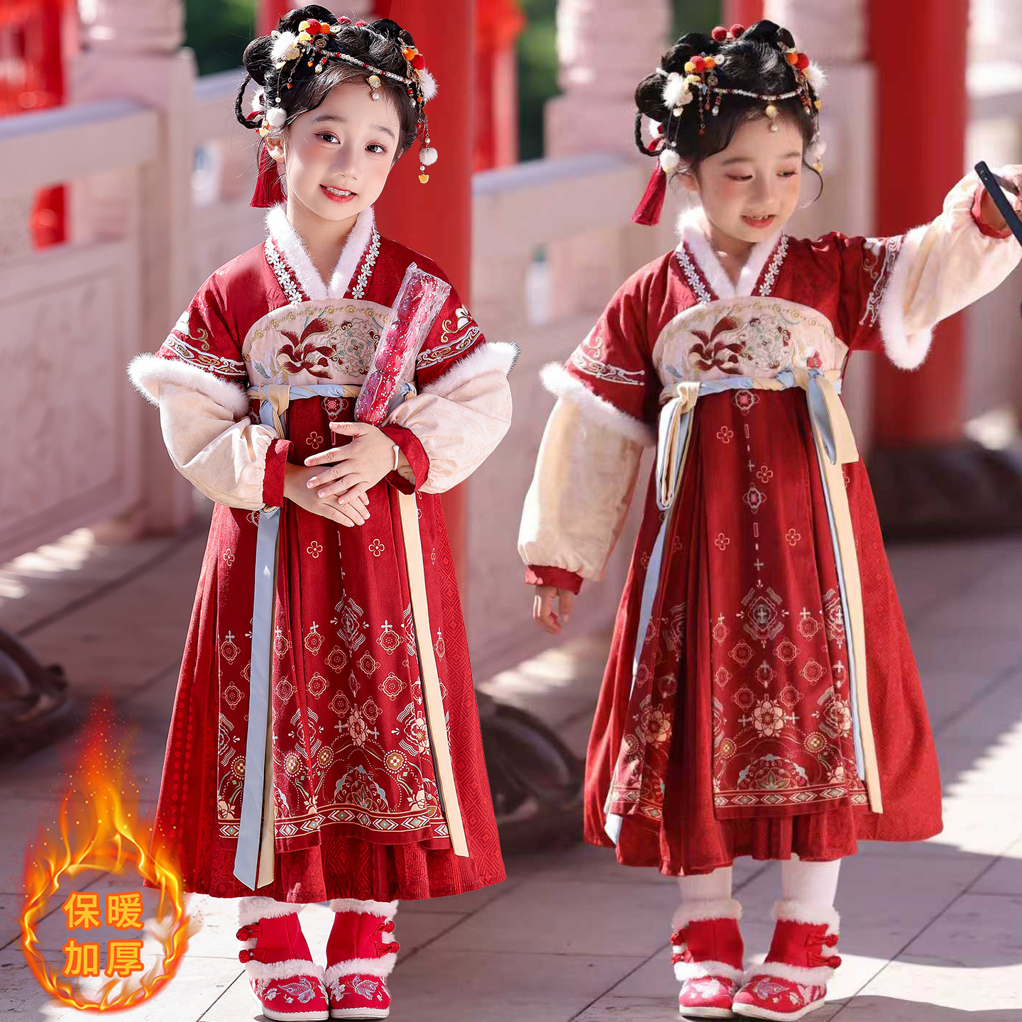 古风汉服女童中国风刺绣襦裙