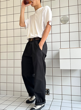 美式高腰直筒休闲滑板长裤工装耐