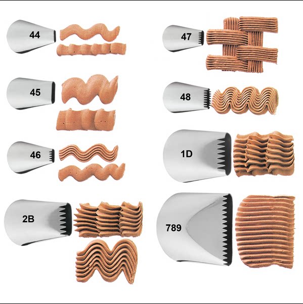 美国惠尔通wilton花嘴正品47/48/1d/2b/ 789大号编花篮锯齿裱花嘴
