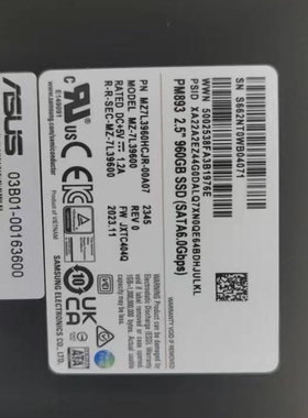 三星pm893 960g sata固态硬盘 全新拆机