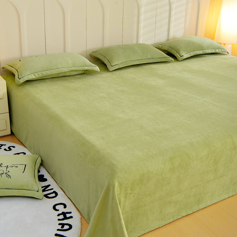 3米加大珊瑚绒床盖铺盖可水洗加绒保暖床罩A类高克重牛奶绒大炕单