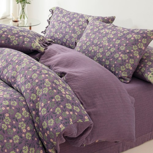 全棉纯棉加厚款三层纱四件套