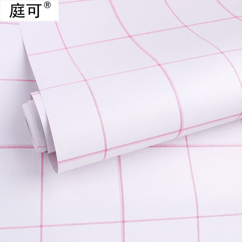 粉色少女心PVC墙纸自粘卧室温馨少女生宿舍寝室装饰自贴壁纸格子,家装主材,PVC墙纸,淘宝优惠券,粉丝福利购,淘宝优惠卷